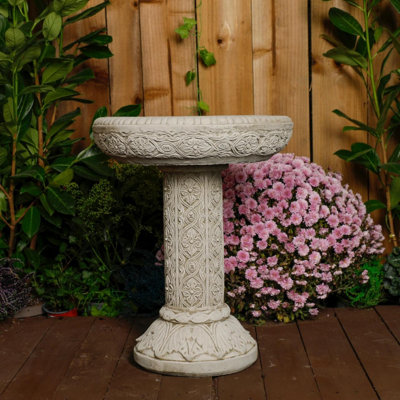 Small Ornate Stone Cast Roman Bird Bath from B&Q
