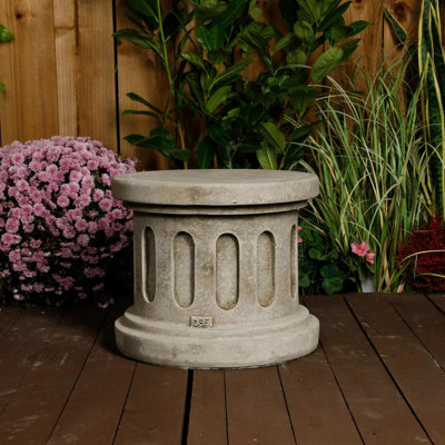 Oakley Stone Cast Fluted Round Column Pedestal from B&Q