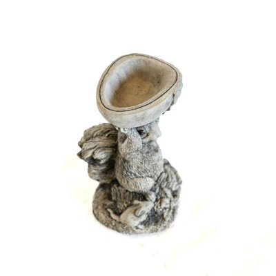 Oakleystone Northern Small Adorable Squirrel And Nut Design Stonecast Bird Bath from B&Q