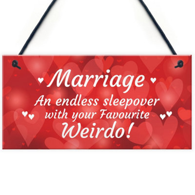 Red Ocean Wedding Anniversary Gift Marriage Sign Funny Gift For Husband Wife Him Her Keepsake from B&Q