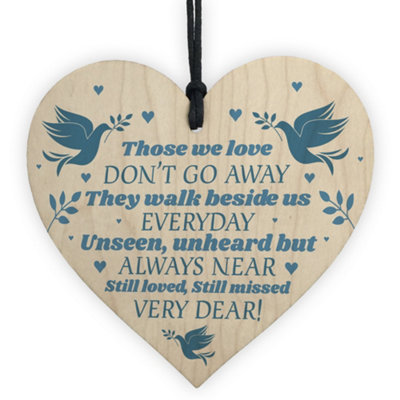 Red Ocean Wooden Heart Plaque Sign Bereavement Memorial Remembrance Poem Mum Dad Gift from B&Q