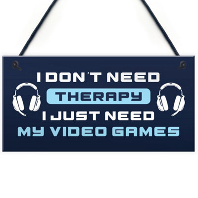 Red Ocean Gamer Gift For Son Brother Novelty Video Games Gaming Hanging Bedroom Sign Gifts For Him from B&Q