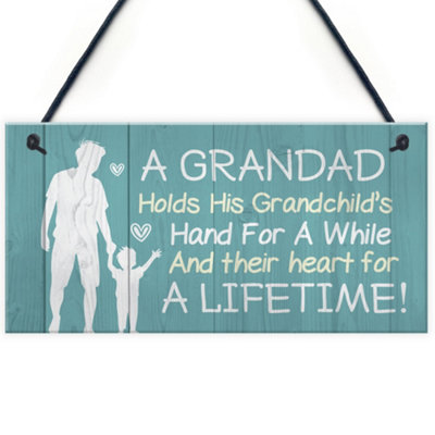 B&Q -  Grandad Hanging Sign Birthday Christmas Gift From Grandchildren Keepsake Gifts