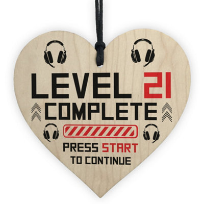 Red Ocean 21St Birthday Gamer Gift Wooden Heart Novelty 21St Birthday Gifts For Son Brother from B&Q