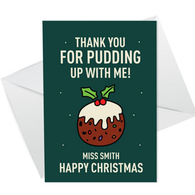 Red Ocean Personalised Funny Christmas Card For Teacher Thank You Card from B&Q