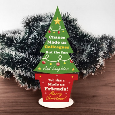 Red Ocean Chance Made Us Colleague Gift For Christmas Wood Christmas Tree from B&Q