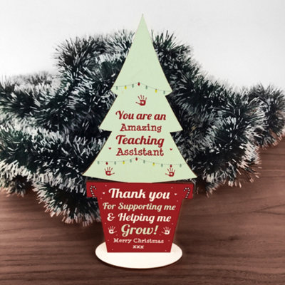 B&Q -  Christmas Gift For Amazing Teacher Assistant Wood Christmas Tree