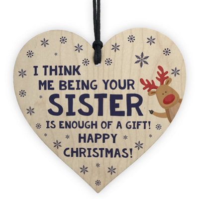 Red Ocean Funny Christmas Gift For Brother Wood Heart Rude Gift For Brother From Sister from B&Q