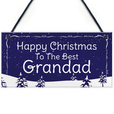 B&Q -  Grandad Gift Hanging Christmas Sign Christmas Gift From Grandchildren Keepsake