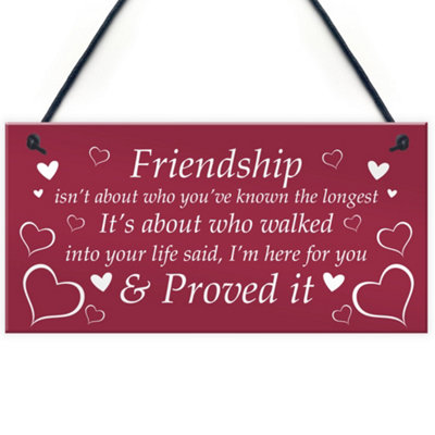 Red Ocean Friendship Plaque Hanging Sign Special Quote Christmas Birthday Gift For Her Keepsake from B&Q