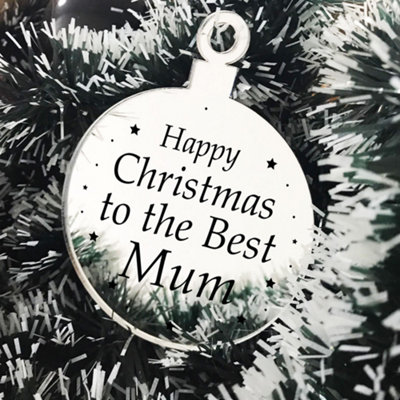 Red Ocean Christmas Gift For Mum Christmas Tree Decoration Engraved Bauble Gift For Her from B&Q
