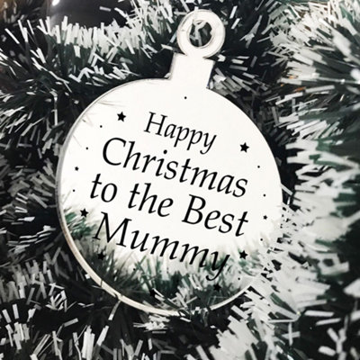Red Ocean Christmas Gift For Mummy Christmas Tree Decoration Engraved Bauble Gift For Her from B&Q