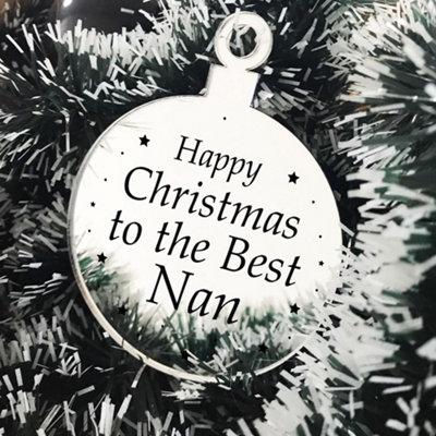 Red Ocean Christmas Gift For Nan Christmas Tree Decoration Engraved Bauble Gift For Her Grandparent Gift from B&Q