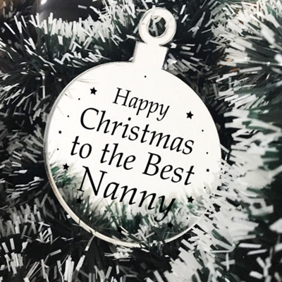 Red Ocean Christmas Gift For Nanny Christmas Tree Decoration Engraved Bauble Gift For Her Grandparent Gifts from B&Q