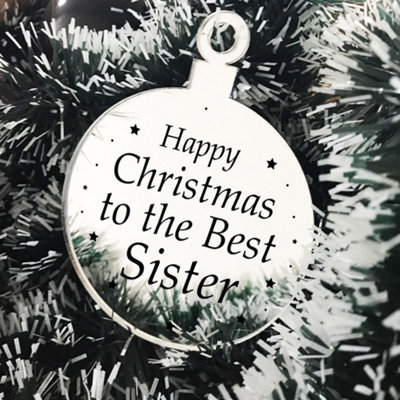 Red Ocean Christmas Gift For Sister Christmas Tree Decoration Engraved Bauble Gift For Her from B&Q