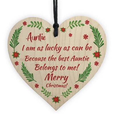 Red Ocean Auntie Aunt Christmas Keepsake Gift Xmas Tree Decoration Novelty Gift For Auntie from B&Q