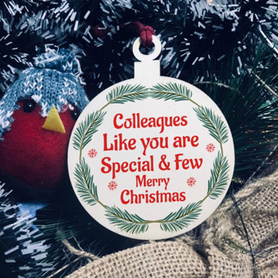 Red Ocean Colleague Christmas Gift Wood Hanging Tree Decoration Friendship Gift For Colleague from B&Q