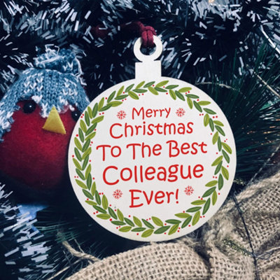 Red Ocean Christmas Gift For Colleague Wood Tree Decoration Friendship Gift Colleague Gift from B&Q