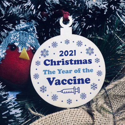 Red Ocean Year Of The Vaccine Christmas Tree Bauble Gift For Family Memory Decoration from B&Q