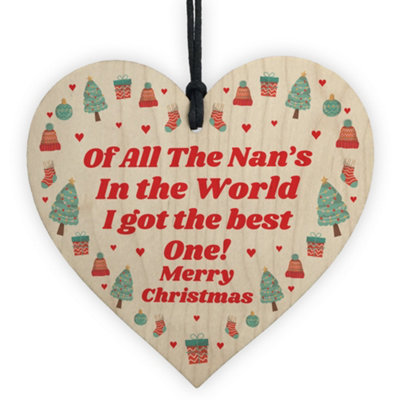 Red Ocean Best Nan In The World Novelty Christmas Bauble Gift For Nan Tree Decoration Gift For Her from B&Q