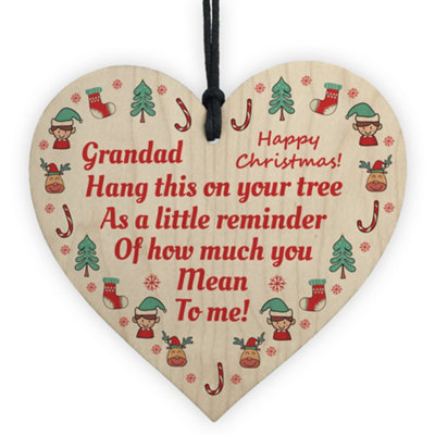 Red Ocean Christmas Gifts For Grandad Wood Bauble Decoration Gift For Grandparents Gifts For Him Men from B&Q