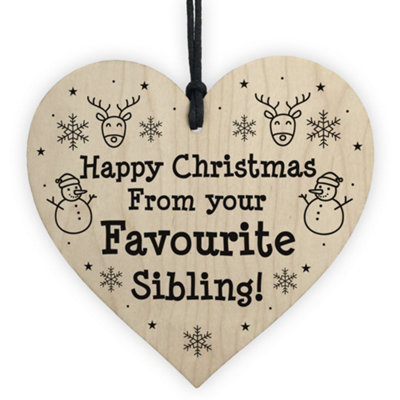 Red Ocean Novelty Christmas Gift For Brother Sister Funny Sibling Christmas Tree Bauble Gift For Him Her from B&Q