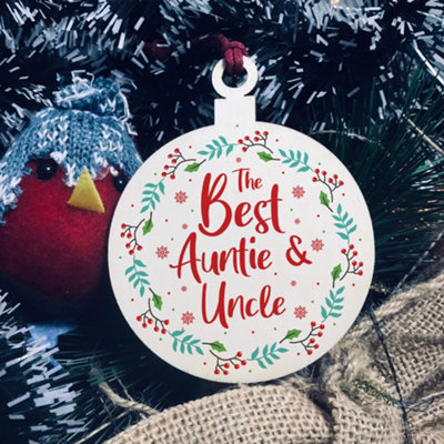 Red Ocean Auntie And Uncle Christmas Gift Hanging Decoration Novelty Gift From Niece Nephew from B&Q