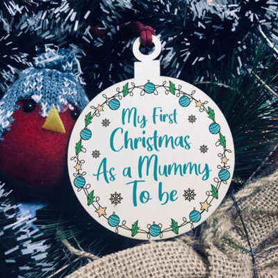 Red Ocean Mummy To Be Christmas Bauble Tree Decoration Gifts For Mum Newborn Baby Gift from B&Q