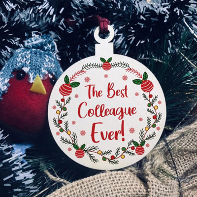 Red Ocean Best Colleague Christmas Bauble Tree Decoration Gift For Colleague Best Friend from B&Q