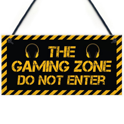 Red Ocean The Gaming Zone Games Room Sign Christmas Birthday Gift For Gamer Brother Son from B&Q