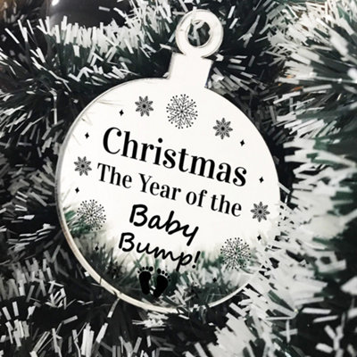 Red Ocean Christmas Tree Decoration Year Of The Baby Bump Gift New Mum Dad Christmas Gift