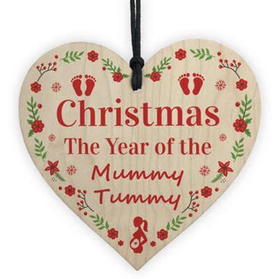 Red Ocean Christmas The Year Of The Mummy Tummy Hanging Bauble New Mum Gift Baby Gift from B&Q
