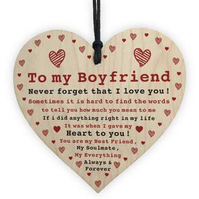 Red Ocean Boyfriend Gift For Anniversary Valentines Day Wood Heart Soulmate Gifts For Him from B&Q