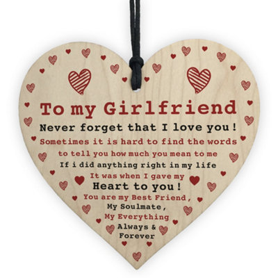 Red Ocean Girlfriend Gift For Anniversary Valentines Day Wood Heart Soulmate Gifts For Her from B&Q