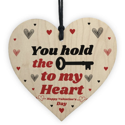 B&Q -  Special Valentines Day Gift Wood Heart Gift For Boyfriend Girlfriend Him Her Keepsake