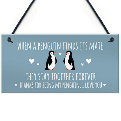 Red Ocean Novelty Anniversary Gift For Him Her Valentines Gift For Boyfriend Girlfriend Penguin Gift from B&Q