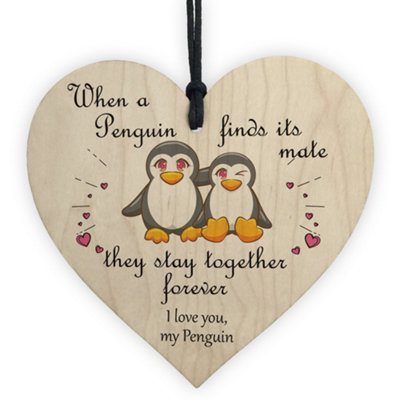 Red Ocean Valentines Gifts For Him Her Heart Penguin Gift Anniversary Gift For Boyfriend Husband from B&Q