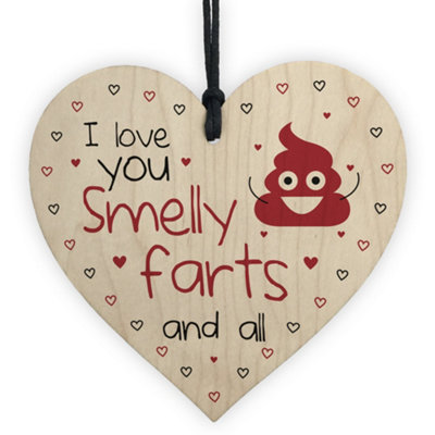 Red Ocean Novelty Joke Rude Anniversary Valentines Day Gift For Him Her Wood Heart Humour Gift from B&Q
