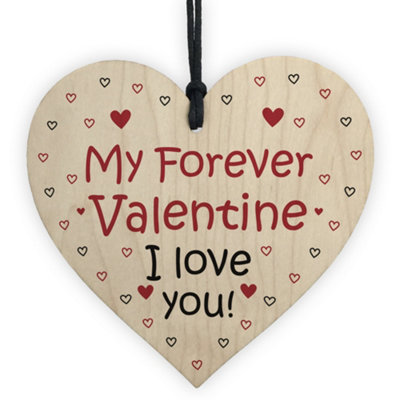 Red Ocean Forever Valentine Wood Heart Valentines Day Gift For Boyfriend Girlfriend Wife from B&Q