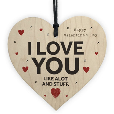 Red Ocean Valentines Day Love Gift For Him Her Novelty Wood Heart Gift For Your Partner from B&Q