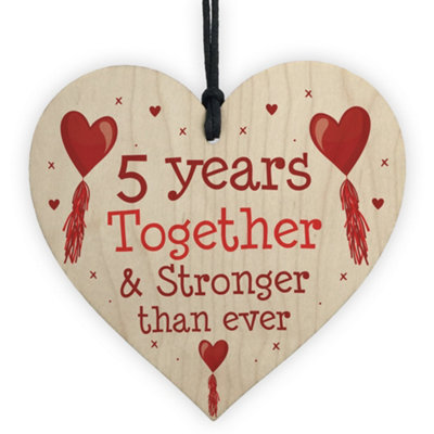 B&Q -  5Th Anniversary Gift Wood Heart Perfect Gift For Husband And Wife Him Her Keepsake