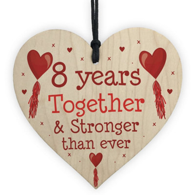 Red Ocean 8Th Anniversary Gift Wood Heart Perfect Gift For Husband And Wife Him Her Keepsake from B&Q