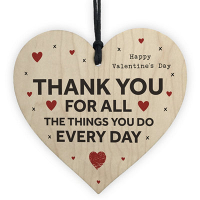 Red Ocean Valentines Day Gift Wood Heart Gift For Him Her Thank You Girlfriend Boyfriend Gift from B&Q