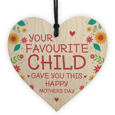 Red Ocean Funny Joke Mum Gift For Mothers Day Wood Heart Gift From Daughter Son Keepsake from B&Q