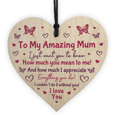 B&Q -  Thank You Gift For Mum Mothers Day Birthday Gift From Daughter Son Keepsake