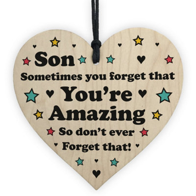 Red Ocean Son Gifts For Birthday Wood Heart 16Th 18Th 21St Birthday Gift For Him Keepsake from B&Q