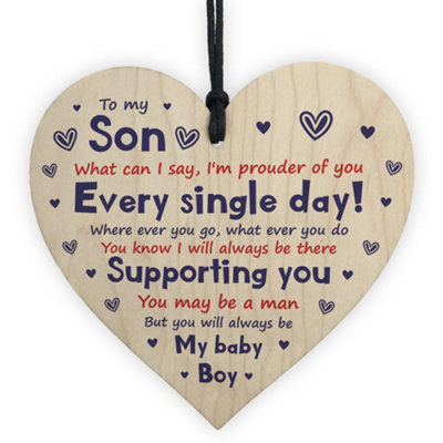 Red Ocean Gift For Son Birthday 18Th 21St Wood Heart Gift From Mum Dad Gift For Him Keepsake from B&Q