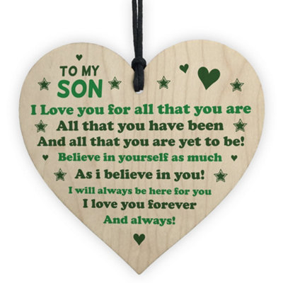 Red Ocean Novelty Son Gifts From Dad Mum 18Th 21St Birthday Gift Wood Heart Gift For Him from B&Q