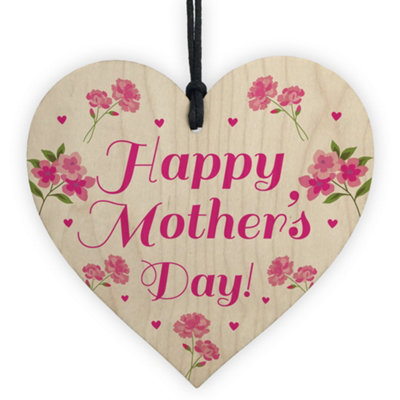 Red Ocean Mothers Day Gifts Mum Nan Mummy Nanny Grandma Wood Heart Plaque Keepsake from B&Q