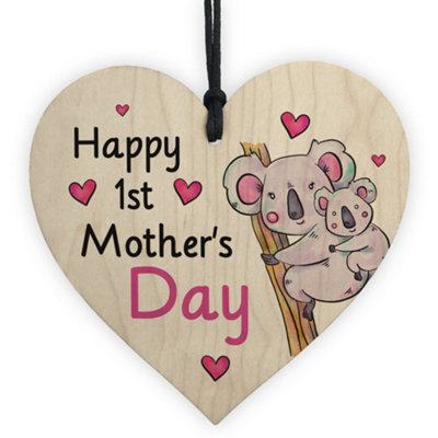 Red Ocean Personalised 1St Mothers Day Gift For Mummy Wooden Heart Plaque Mummy Gift from B&Q